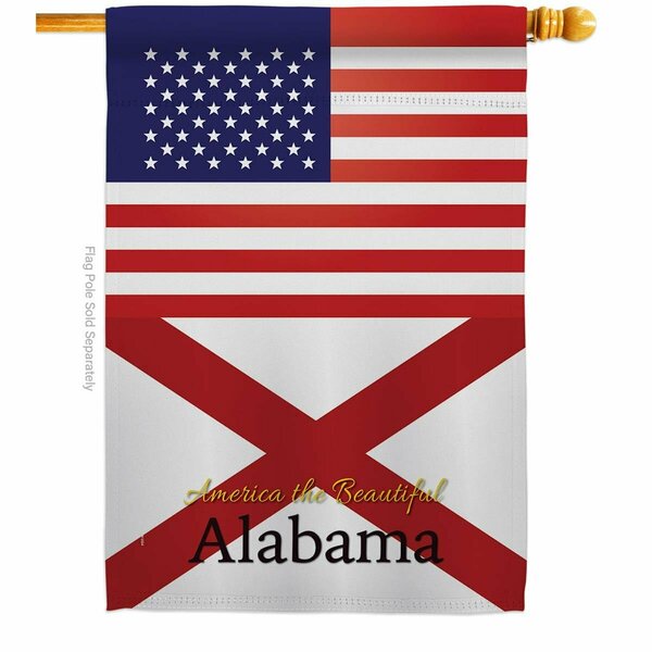 Guarderia 28 x 40 in. USA Alabama American State Vertical House Flag with Double-Sided Banner Garden GU3916616